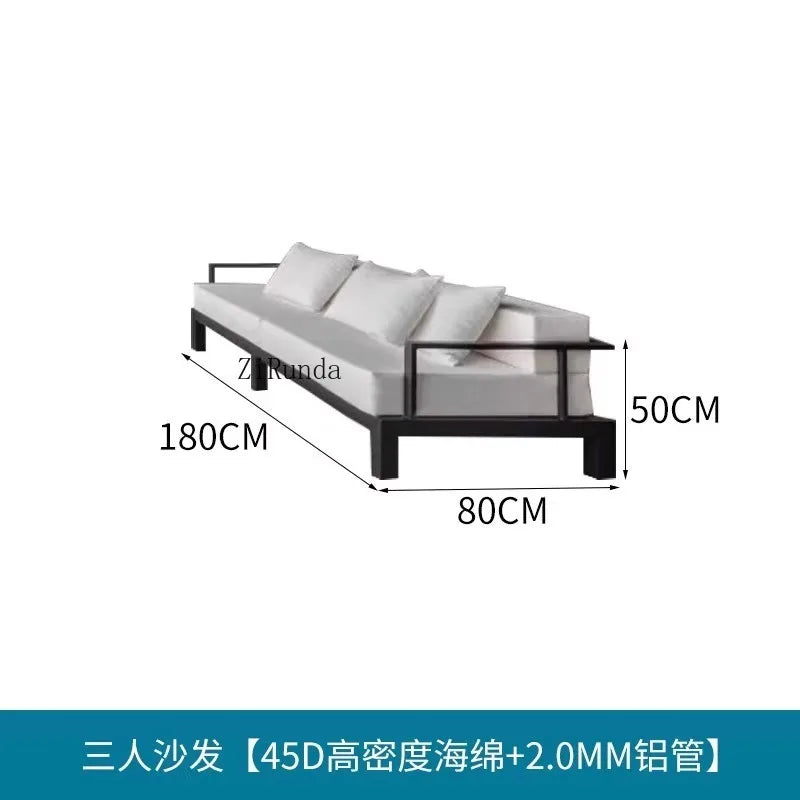 Outdoor sofa aluminum alloy outdoor waterproof sunscreen leisure sofa chair