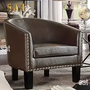 #For Living Room Chairs with Club Style Barrel for Gaming Armchairs for Bedroom, Standard, Espresso Leather