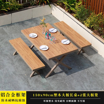 Courtyard table and chair outdoor balcony waterproof and sunscreen garden outdoor leisure table and chair combination