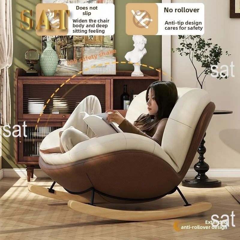 */-* Modern Eggshell Design Adult Recliner Chair Single Leisure Sofa Chair For Living Room Balcony