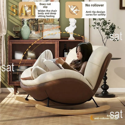 */-* Modern Eggshell Design Adult Recliner Chair Single Leisure Sofa Chair For Living Room Balcony