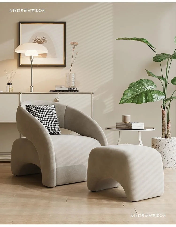 French cream style single sofa chair Nordic small apartment living room lazy sofa