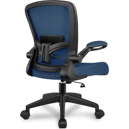 HOT-Office Chair, Ergonomic Desk Chair Breathable Mesh Chair With Adjustable High Back Lumbar Support Flip-up Armrests, Executiv