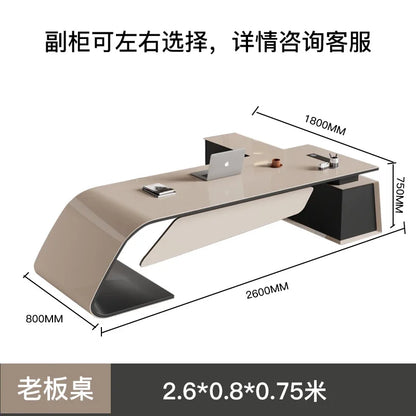 Designer Modern Office Desks Asthetic Luxury Storage Drawers Writing Executive Desk L Shaped Study Escritorios Office Furniture