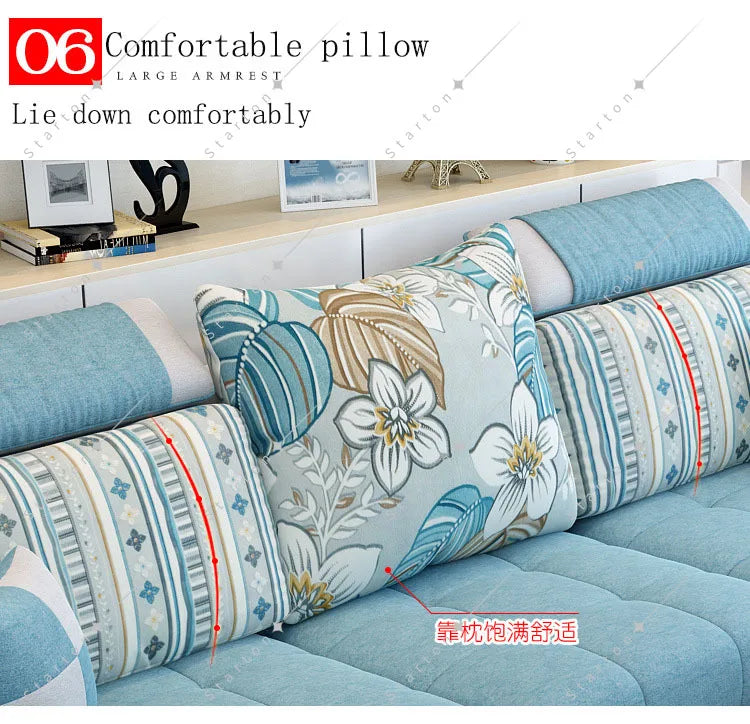 Room Fabric Sofa Modern Minimalist Home Corner Sofa Furniture Combination Nordic Solid Frame Fabric Sofa