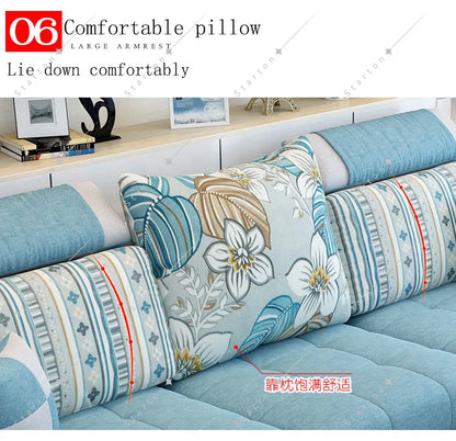 Room Fabric Sofa Modern Minimalist Home Corner Sofa Furniture Combination Nordic Solid Frame Fabric Sofa