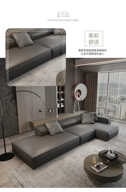Nordic Minimalist Living Room Sofas Leather Sex Recliner Designer Lounge Sofas Garden Relaxing Designer Divano Salon Furniture