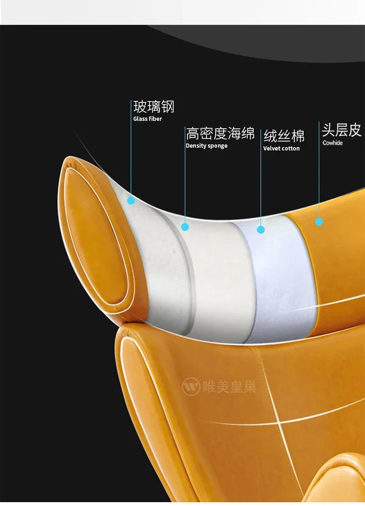 Comfortable Ergonomic Living Room Chairs Modern Leather Nordic Sofa Chairs Designer Recliner Portable Fauteuil Salon Furniture
