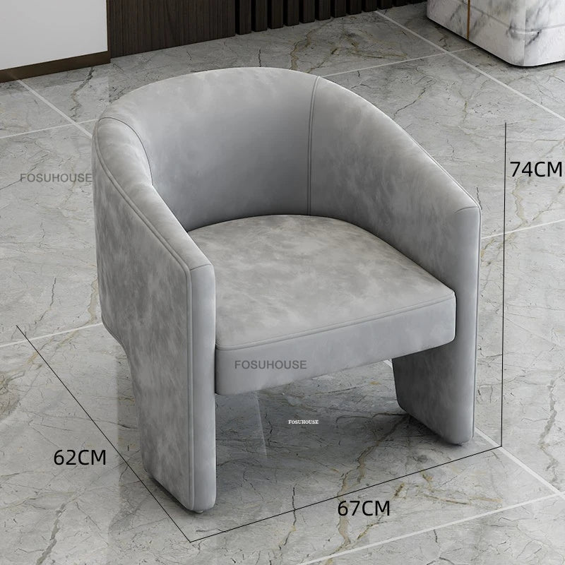 Simple Designer Flannel Backrest Living Room Chairs Light Luxury Leisure Armchair Living Room Furniture Balcony Lazy Single Sofa