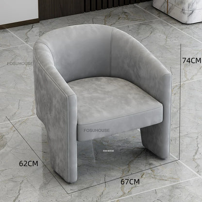 Simple Designer Flannel Backrest Living Room Chairs Light Luxury Leisure Armchair Living Room Furniture Balcony Lazy Single Sofa
