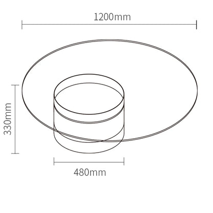 modern design round cement  glass top minimalist combination coffee table set living room furniture