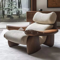 Designer Art Aesthetics Solid Wood Sofa Chair Medieval Homestay Club Sales Department Light Luxury Leisure Chair