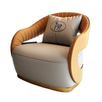 Italian style living room small chairs office and guest rooms single sofa chairs rotatable genuine leather leisure chairs