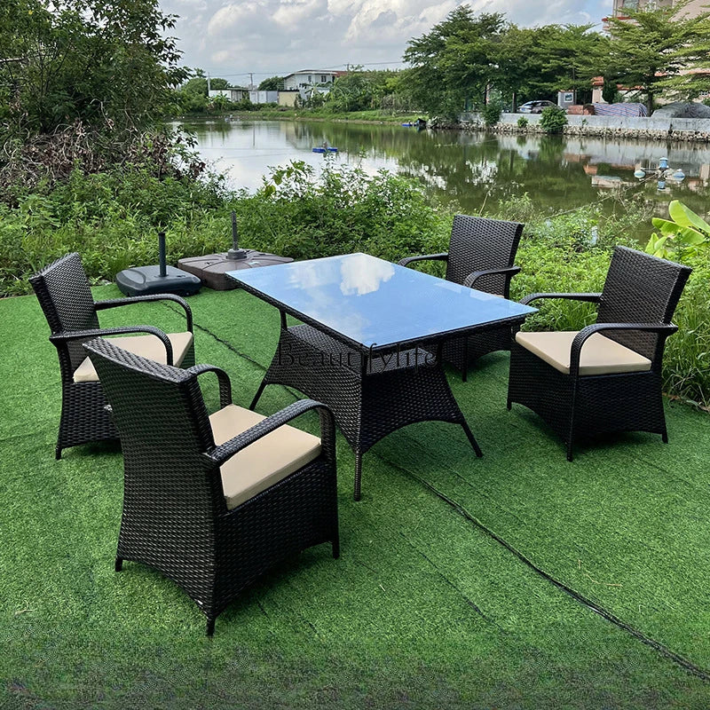 Outdoor leisure simple courtyard B & B restaurant coffee milk tea shop rattan chair