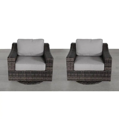 Outdoor Swivel Patio Chair with Cushions - Comfortable Seating, Fully Assembled and Ready for Relaxation