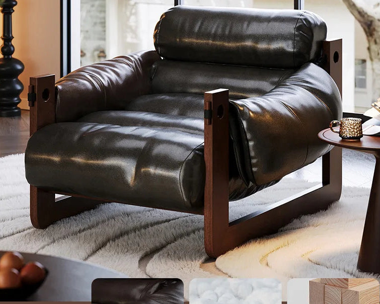 Leisure chair Lazy sofa, home living room Bedroom Hotel B & B balcony Single sofa Vintage Internet celebrity recliner