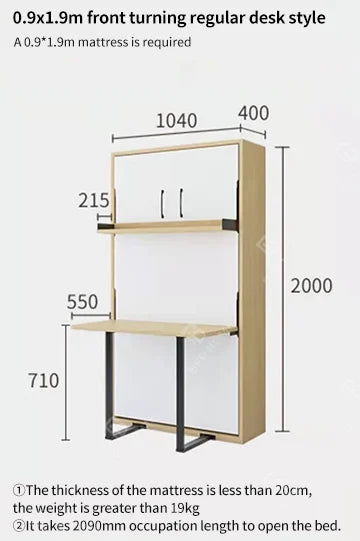 High Quality Modern Style Murphy Wall Bed Intimate Integrated Design Multi Function Vertical Rotating Murphy Bed for Apartment
