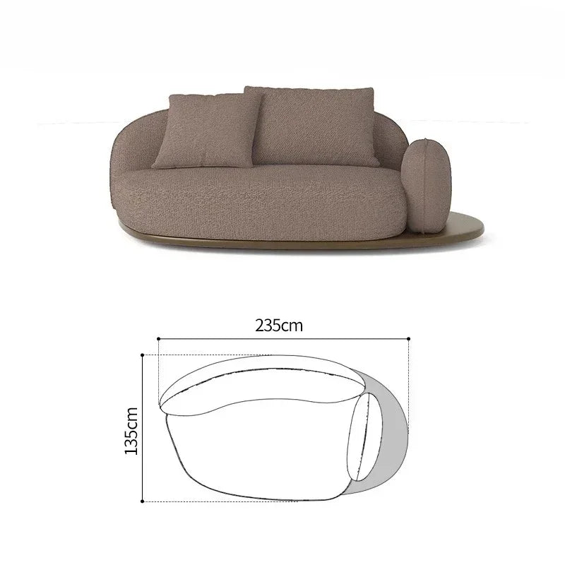 Living Room Coffee Table Designer Creative Three-person Log Style Furniture Modern Simple Modern Morocco Fabric Sectional Sofas