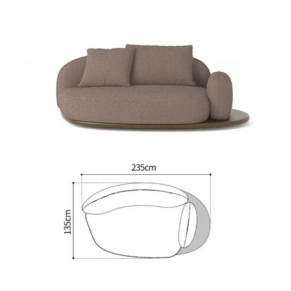 Living Room Coffee Table Designer Creative Three-person Log Style Furniture Modern Simple Modern Morocco Fabric Sectional Sofas