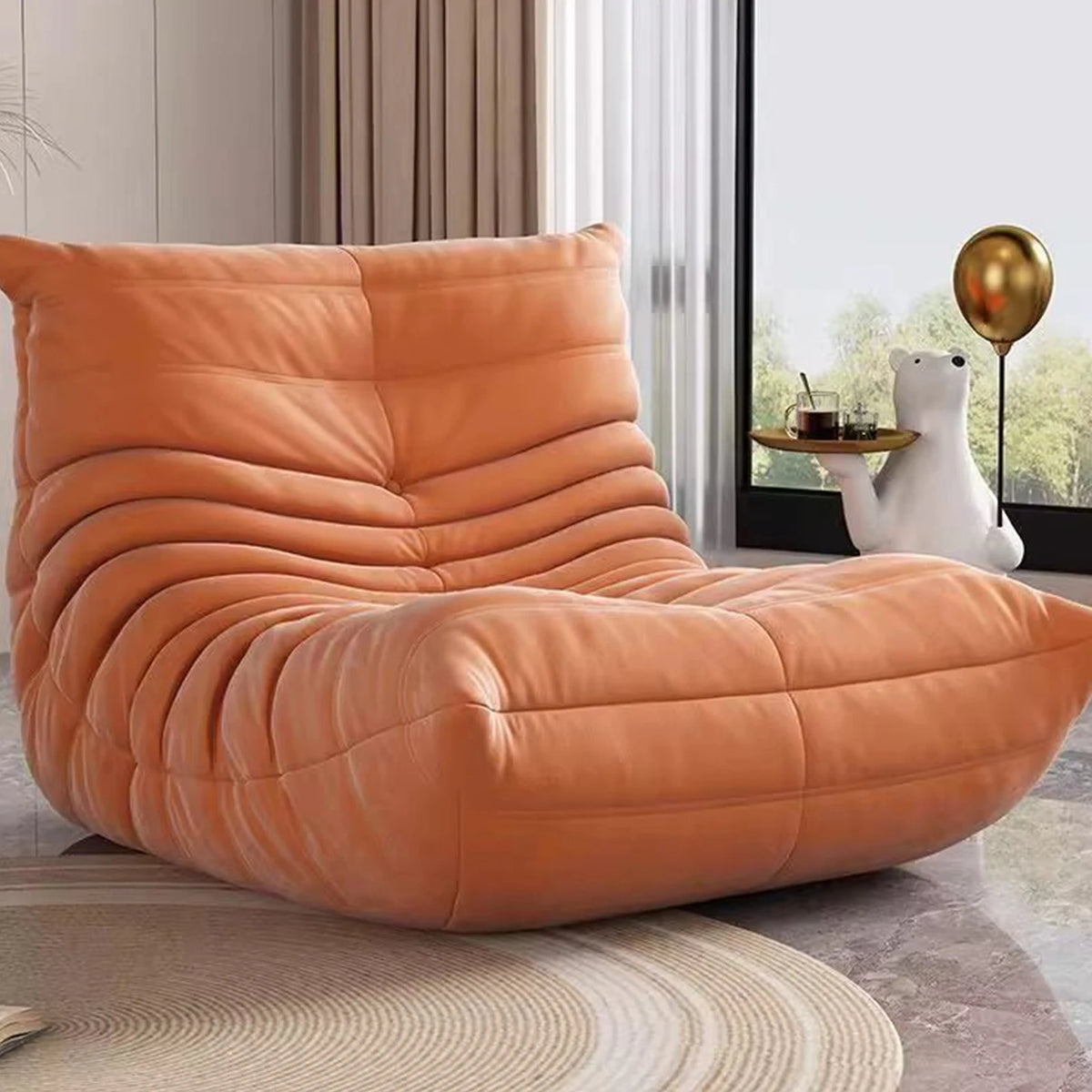 Lazy Floor Couch Caterpillar Sofa Chair Soft Living Room Sofa Recliner Bedroom Balcony Leisure Single Sofa Fireside Chair