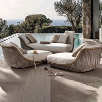 Cross-border hotel outdoor lounge chair beach chair sales department courtyard garden designer landscape sofa bed outdoor