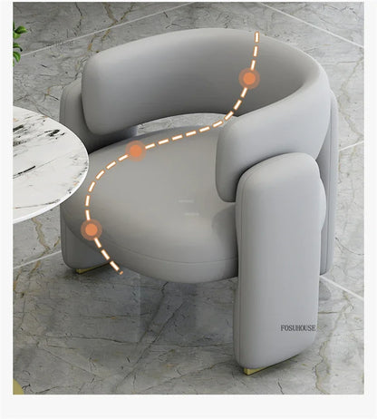 Simple Designer Flannel Backrest Living Room Chairs Light Luxury Leisure Armchair Living Room Furniture Balcony Lazy Single Sofa