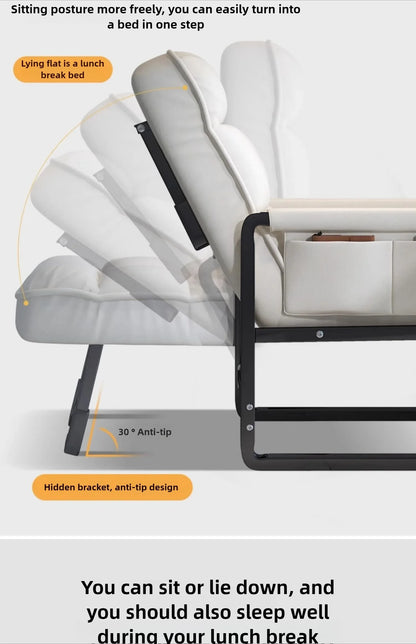 Reclining chair office lunch break folding chair computer chair can sit and lie down dual-purpose lazy sofa chair with backrest