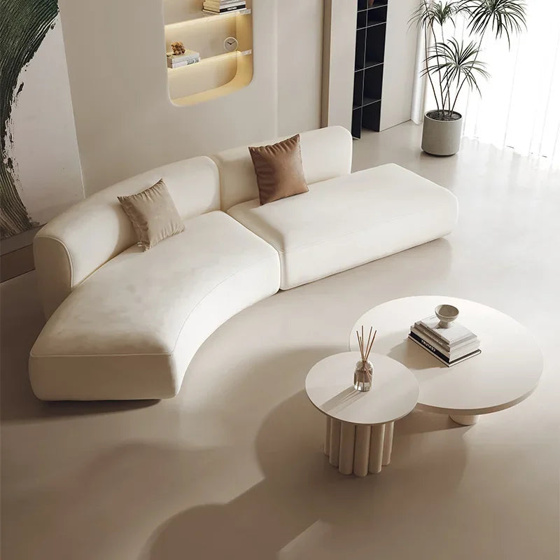 Cream wind special-shaped sofa Modern hotel lobby reception lounge area Modern minimalist leisure curved sofa
