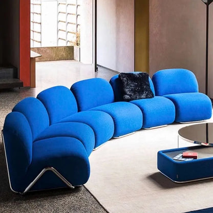 Customized single sofa antique living room stainless steel fabric arc