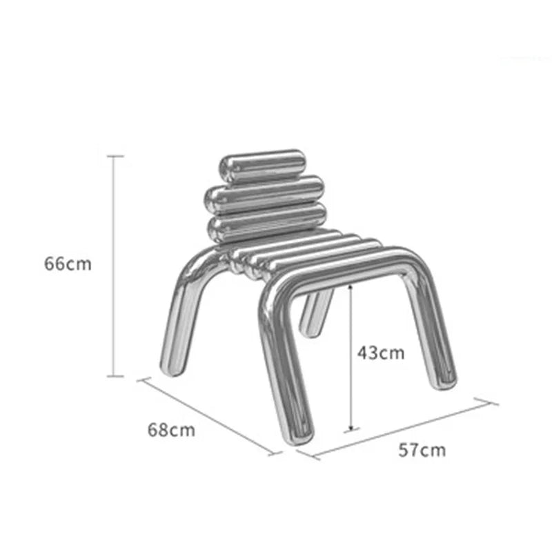 JJJJLight Luxury Minimalist Clothing Store Mirror Stainless Steel Coffee Table Stool Chair