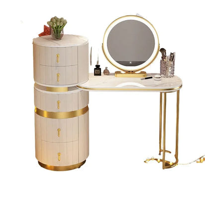 Bedroom Italian Light Luxury Dressing Table Wind Storage Cabinet One Small Apartment Makeup Dresser