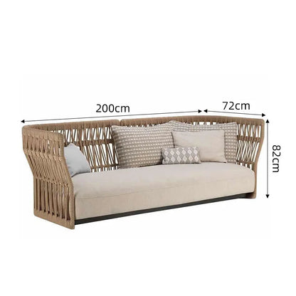 Outdoor Sofa Courtyard Rattan Terrace Garden Living Room Waterproof Leisure Rattan Chair Coffee Table Combination Balcony Villa