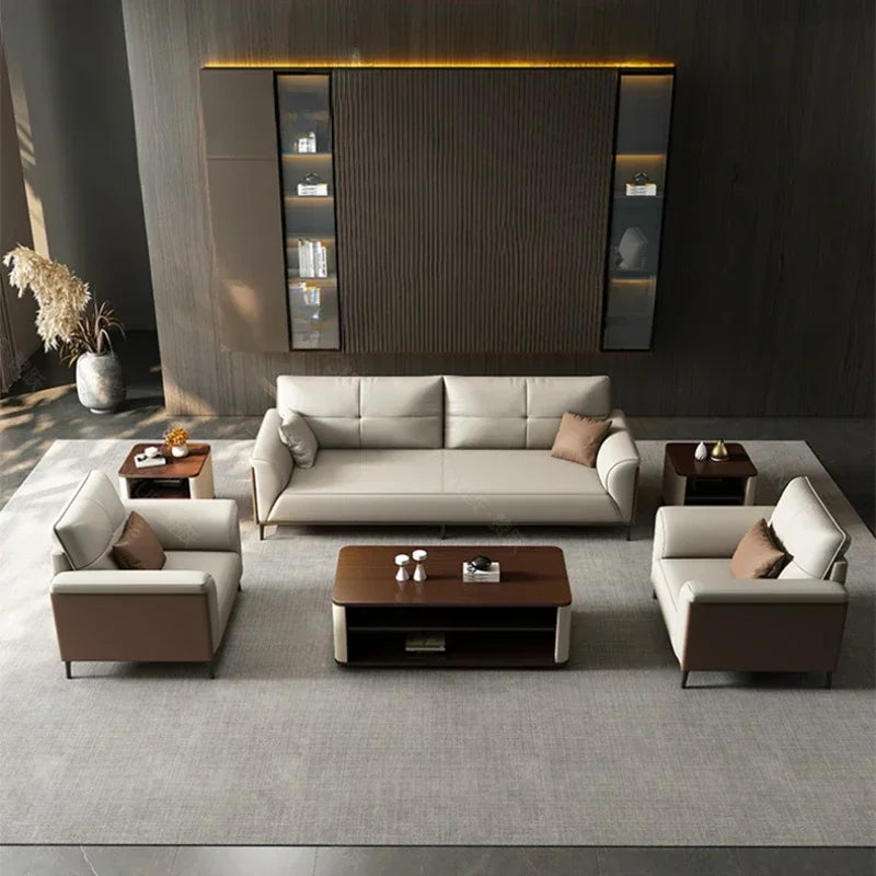 Designer Luxury Living Room Sofa Set Minimalist Beige Sectional Modern Nordic Sofas Puffs Double Canape Salon Home Furniture