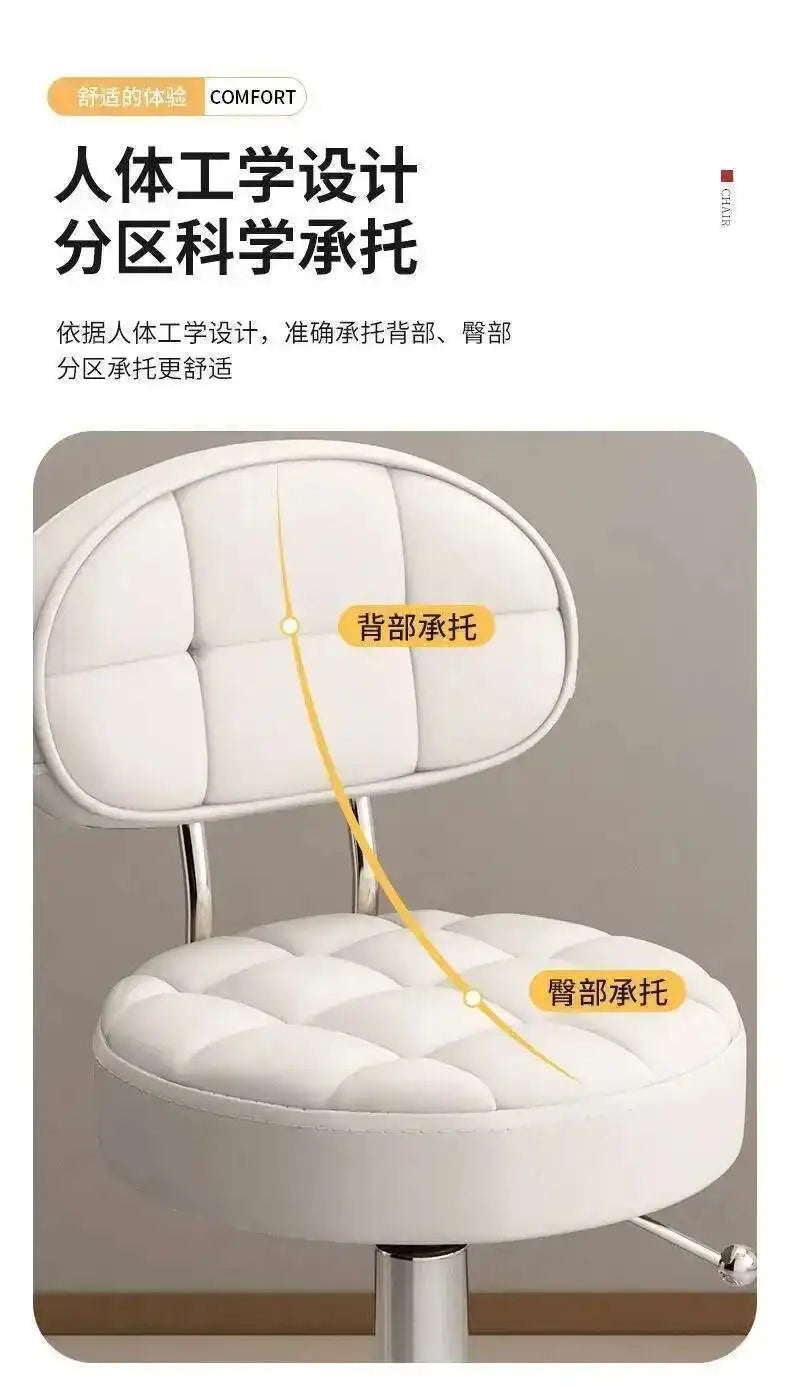 Aesthetic Hairdressing Chair Backrest Simple Rolling Rotating Barber Chair Portable Mocho Cadeira Barber Equipment MQ50BC