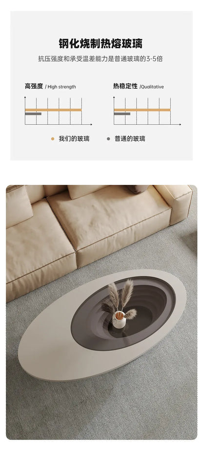 Oval Modern Coffee Table Unique Trendy Design European Coffee Table Neutral Minimalist Table Basse Living Room Furniture