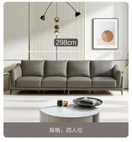 Italian simple style small apartment living room leather sofa