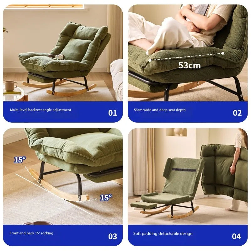 Single sofa  Living room lazy rocking chair Reclining  Adult rocking chair