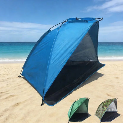 Ultralight 2 Person Beach Tent, Automatic Pop Up Sun Shelter with Carrying Bag, Portable Anti-UV Fishing Camping Tent for Travel