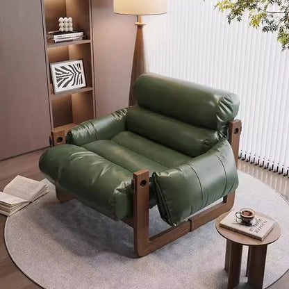 2025 Hot Sale Medieval Style Oil-wax Leather Single Sofa Leisure Chair Household Chair for Living Room