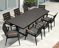 Modern solid wood furniture with cushions Sofa set Living room Garden courtyard Hotel combination L shape