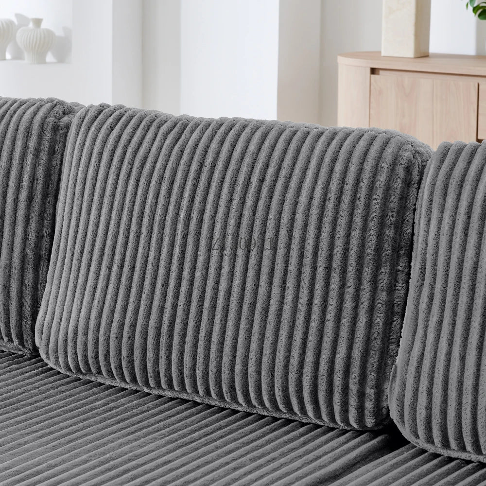 U-shaped modular sectional sofa, compressed sectional sofa, modern minimalist style corduroy sofa, living room sofa
