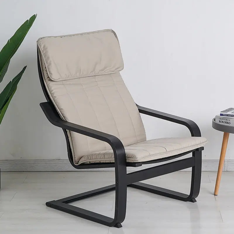 Nordic Lounge Chair - Solid Wood Armrest Recliner for Balcony & Nursery