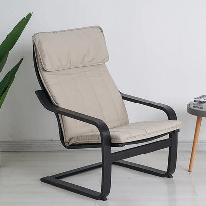 Nordic Lounge Chair - Solid Wood Armrest Recliner for Balcony & Nursery