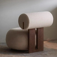 Nordic, Solid Wood, Sofa Chair, Modern, Light Luxury, Cream Style, Living Room, Lazy, Chair, Leisure Chair