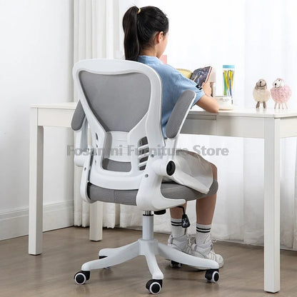 Adjustable Lumbar Support Home Desk Chairs with Armrests Students Study Computer Chair Office Mesh Swivel Chair with Wheels