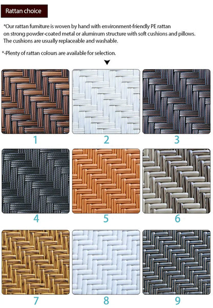 Wicker Outdoor Patio Sectional Rattan Furniture Garden Rattan Garden Furniture Sets 4 Seater Patio Sofas