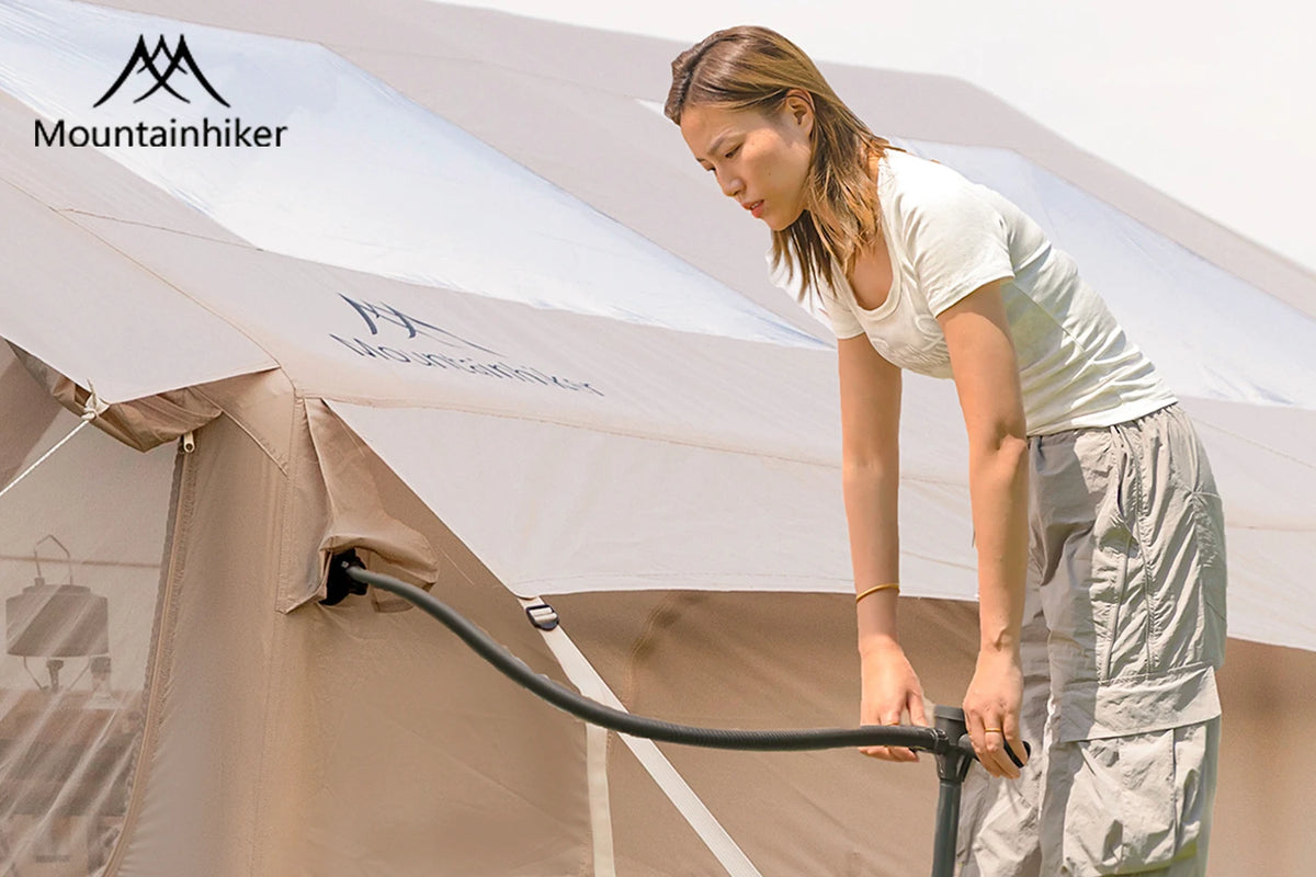 Mountainhiker 6-8 Person Portable Camping Tent Waterproof Family Beach Tent Quick Opening, Anti-UV Hand Air Pump Inflatable Ten