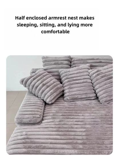 Luxury Compressed Memory Foam Sofa Set Chenier Fabric Sofa Apartment Hotel Villa Vacuum Packaging Convenient Life