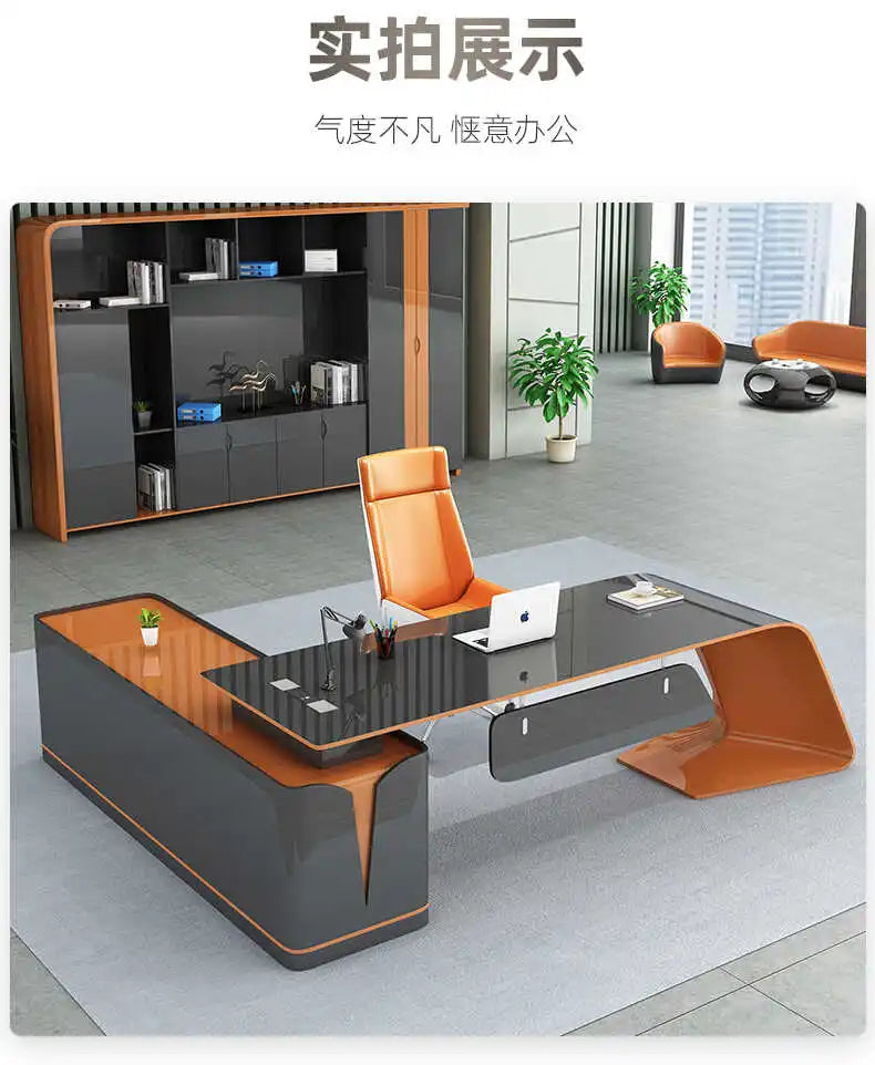 Executive Light Luxury Office Desk In Stock Designer Storage Organizer Computer Desks L Shaped Quality Bureau Meuble Furniture