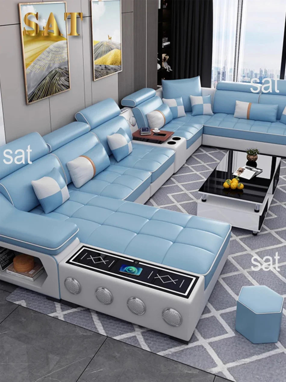 Modernes sektional nordisches L-Form-Sonnensofa-Set Stoffcouch Wohnzimmer-Sofas